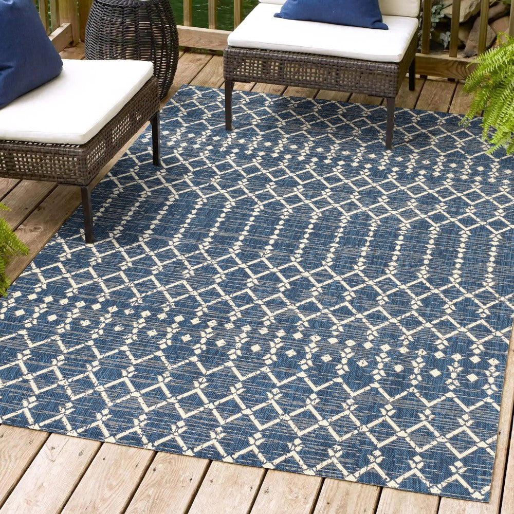 Dean Moroccan Geometric Textured Weave Indoor/outdoor Rug