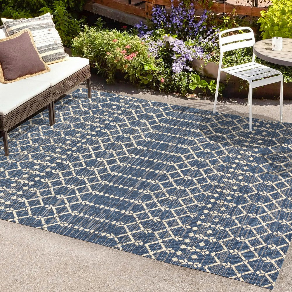 Dean Moroccan Geometric Textured Weave Indoor/outdoor Rug