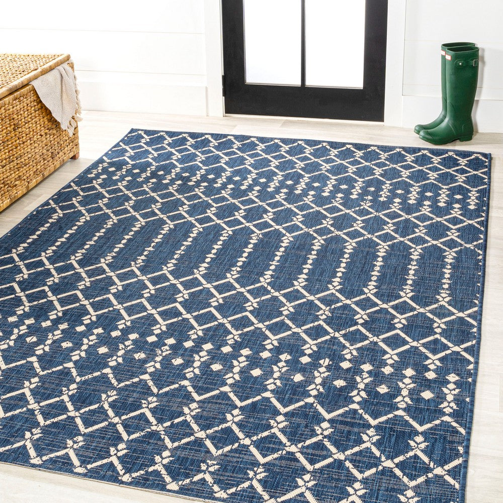 Dean Moroccan Geometric Textured Weave Indoor/outdoor Rug
