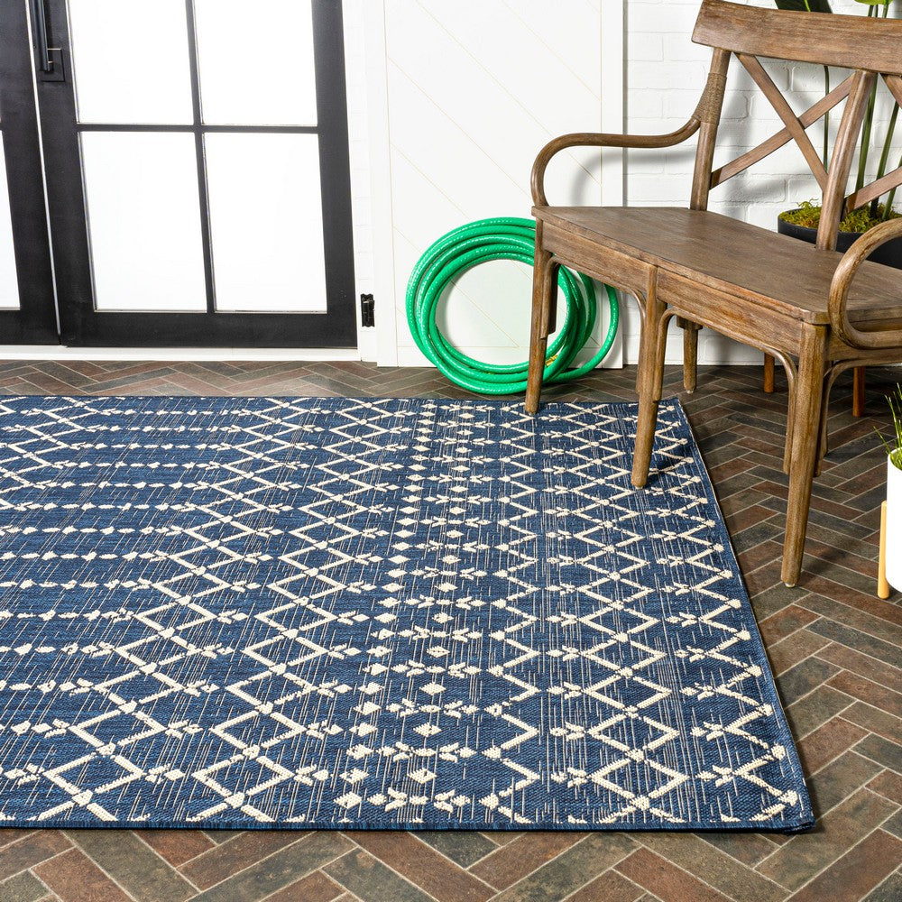 Dean Moroccan Geometric Textured Weave Indoor/outdoor Rug