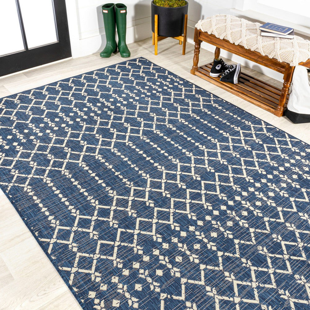 Dean Moroccan Geometric Textured Weave Indoor/outdoor Rug