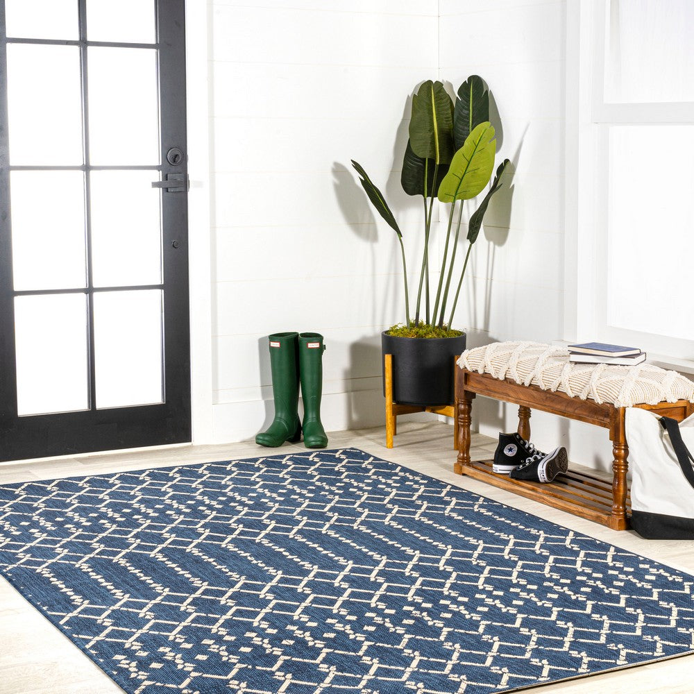 Dean Moroccan Geometric Textured Weave Indoor/outdoor Rug