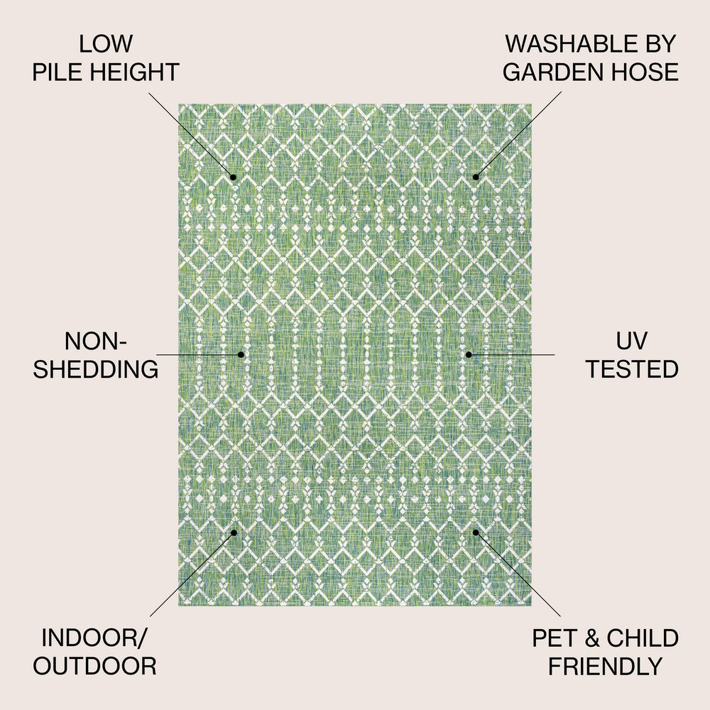 Dean Moroccan Geometric Textured Weave Indoor/outdoor Rug