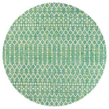 Dean Moroccan Geometric Textured Weave Indoor/outdoor Round Rug