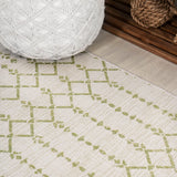 Dean Moroccan Geometric Textured Weave Indoor/outdoor Runner Rug