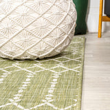 Dean Moroccan Geometric Textured Weave Indoor/outdoor Runner Rug