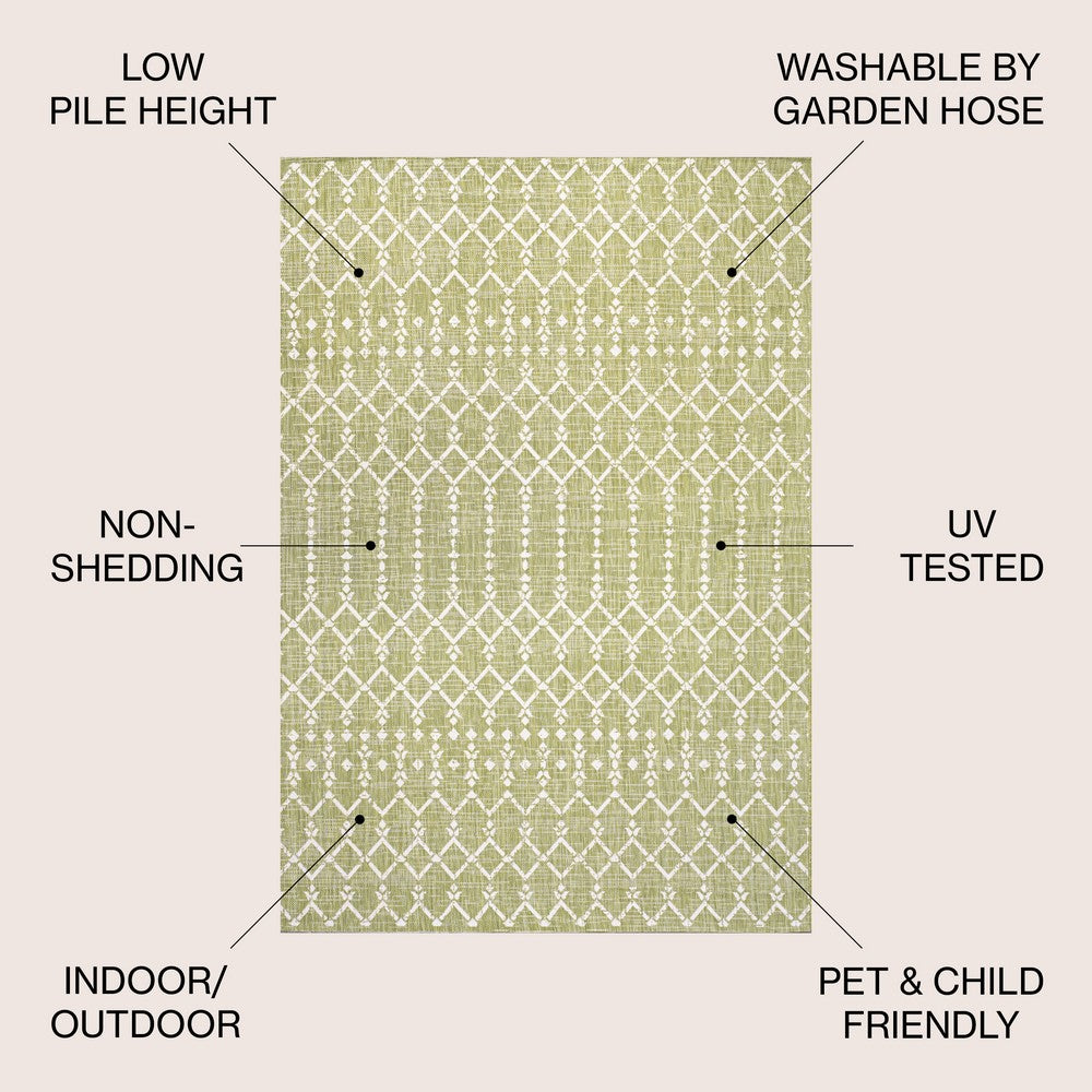 Dean Moroccan Geometric Textured Weave Indoor/outdoor Rug