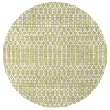 Dean Moroccan Geometric Textured Weave Indoor/outdoor Round Rug
