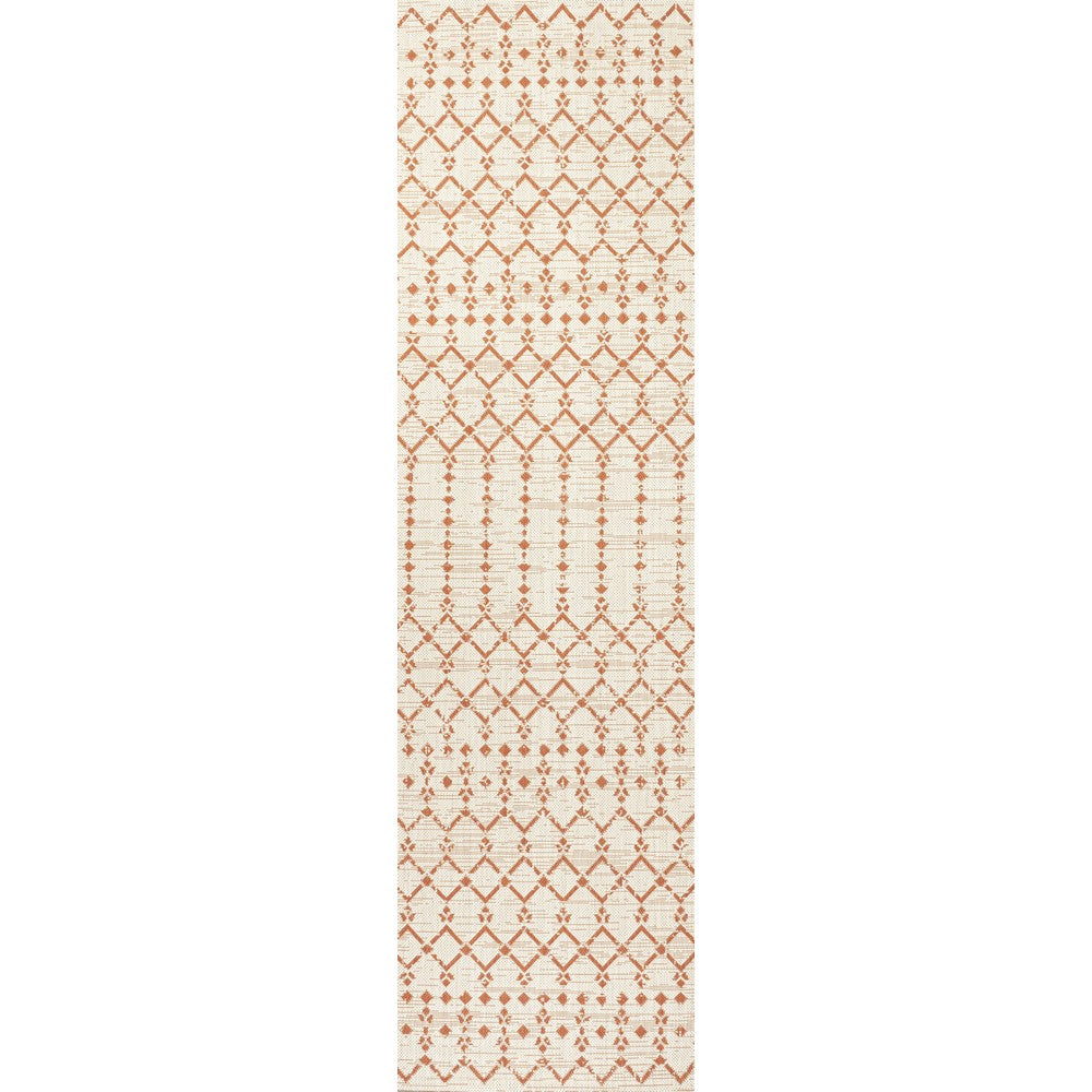 Dean Moroccan Geometric Textured Weave Indoor/outdoor Runner Rug
