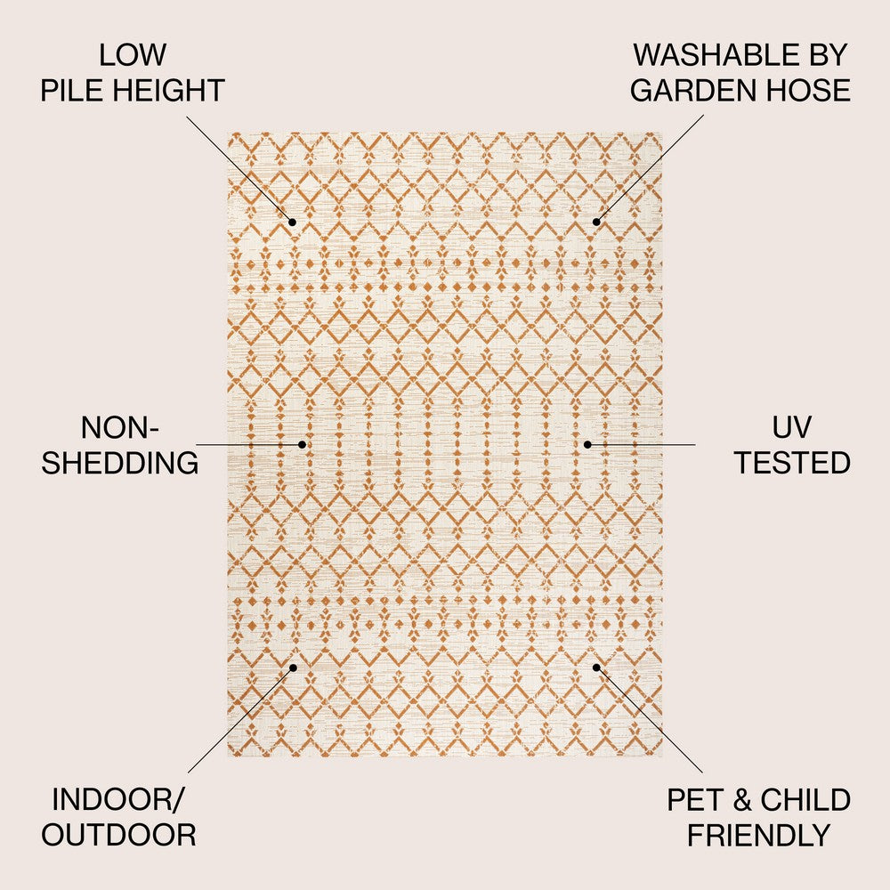 Dean Moroccan Geometric Textured Weave Indoor/outdoor Rug