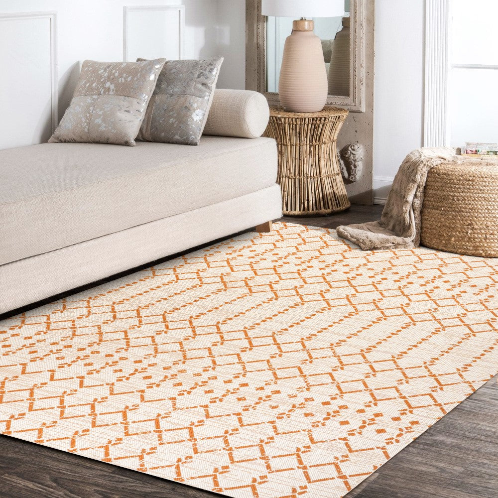 Dean Moroccan Geometric Textured Weave Indoor/outdoor Rug