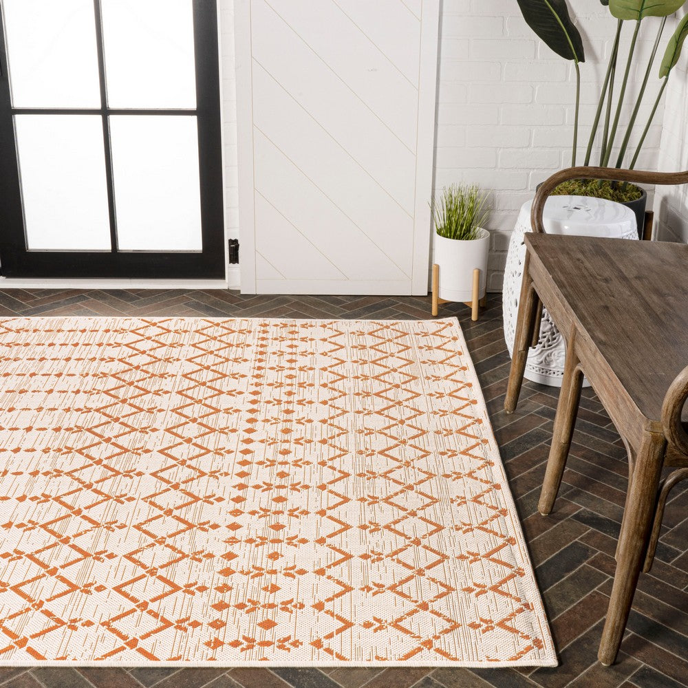 Dean Moroccan Geometric Textured Weave Indoor/outdoor Rug