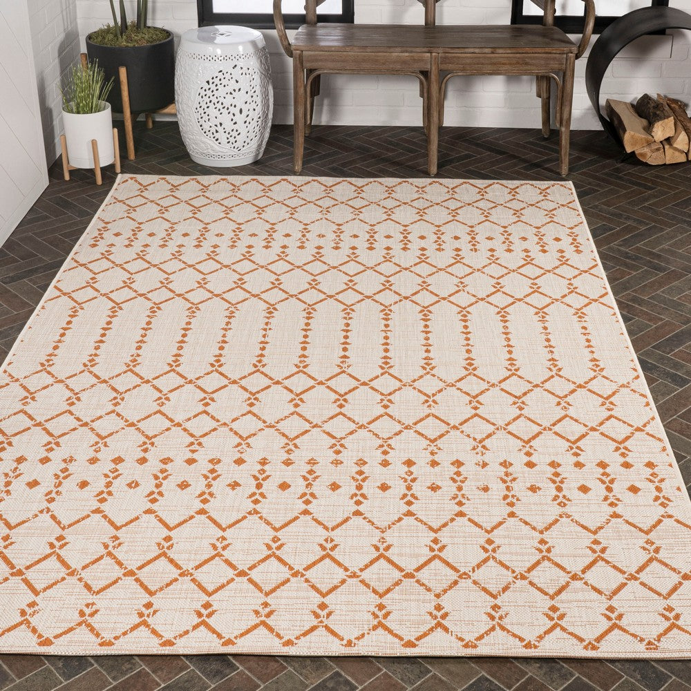 Dean Moroccan Geometric Textured Weave Indoor/outdoor Rug