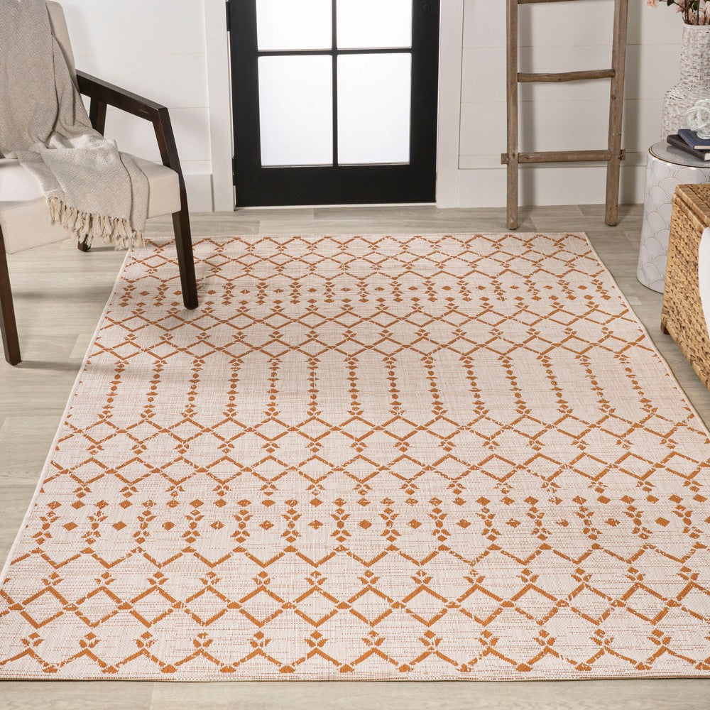 Dean Moroccan Geometric Textured Weave Indoor/outdoor Rug