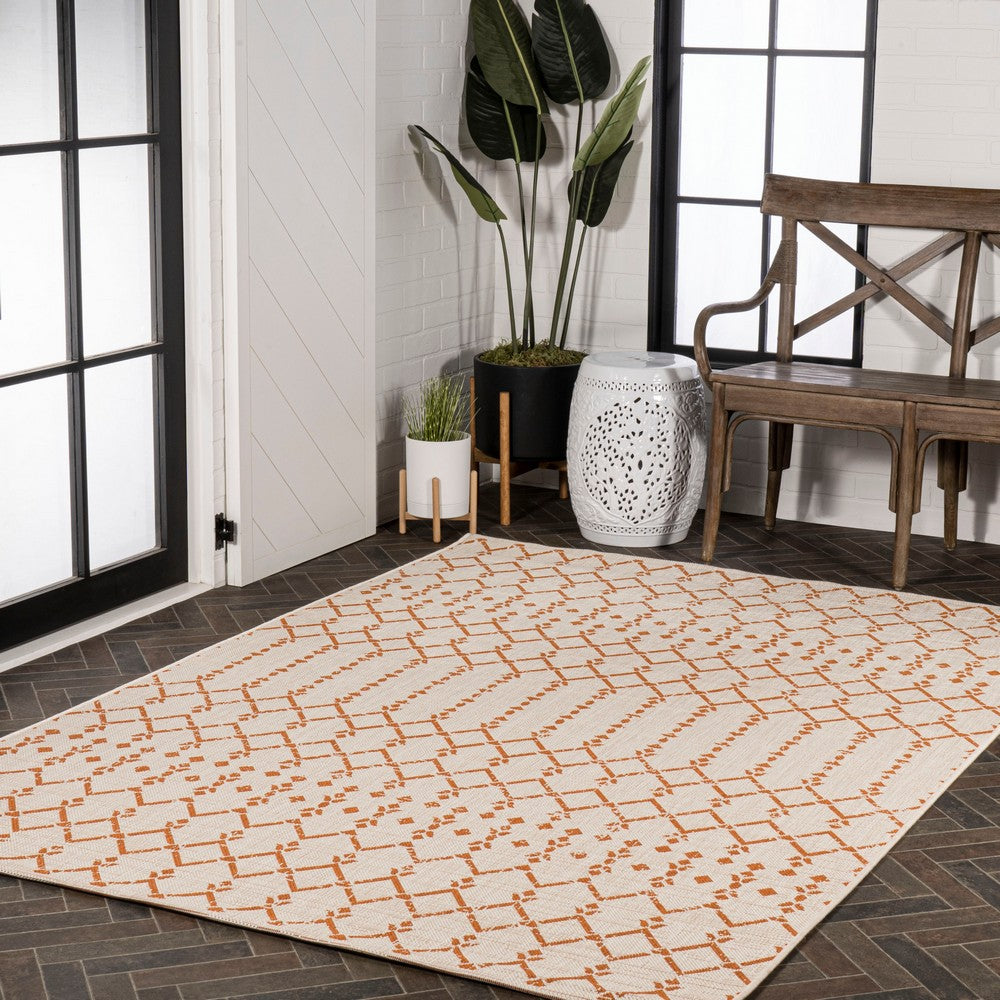 Dean Moroccan Geometric Textured Weave Indoor/outdoor Rug