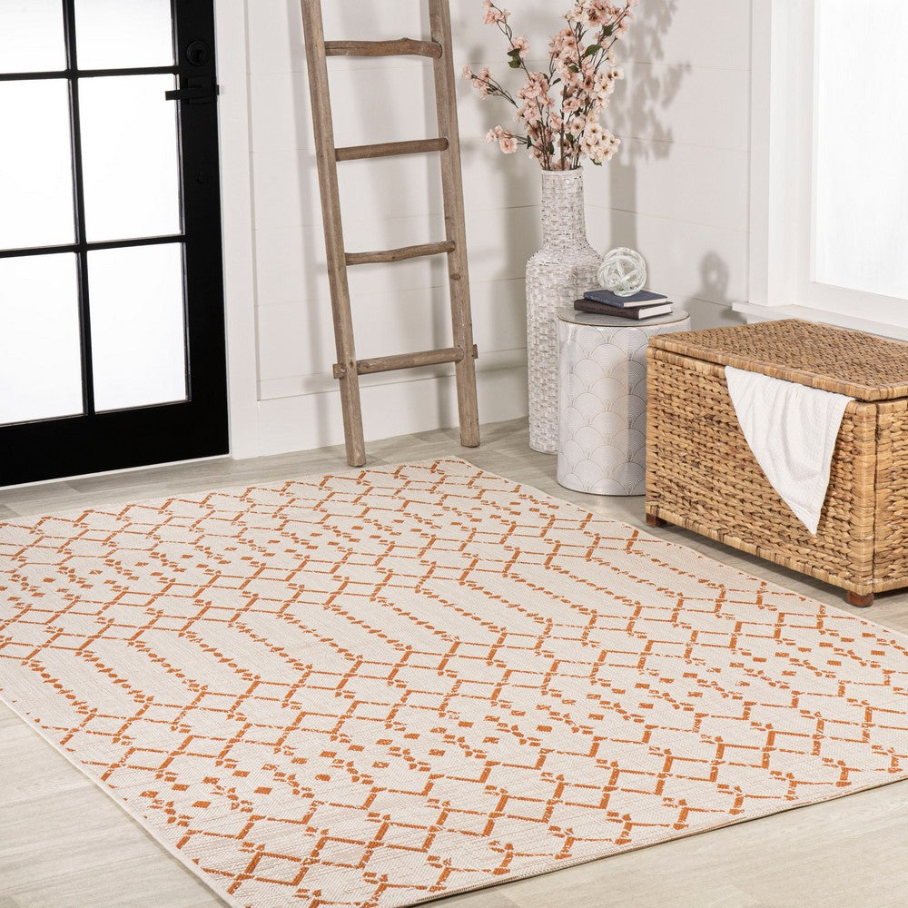 Dean Moroccan Geometric Textured Weave Indoor/outdoor Rug
