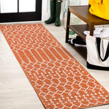 Dean Moroccan Geometric Textured Weave Indoor/outdoor Runner Rug