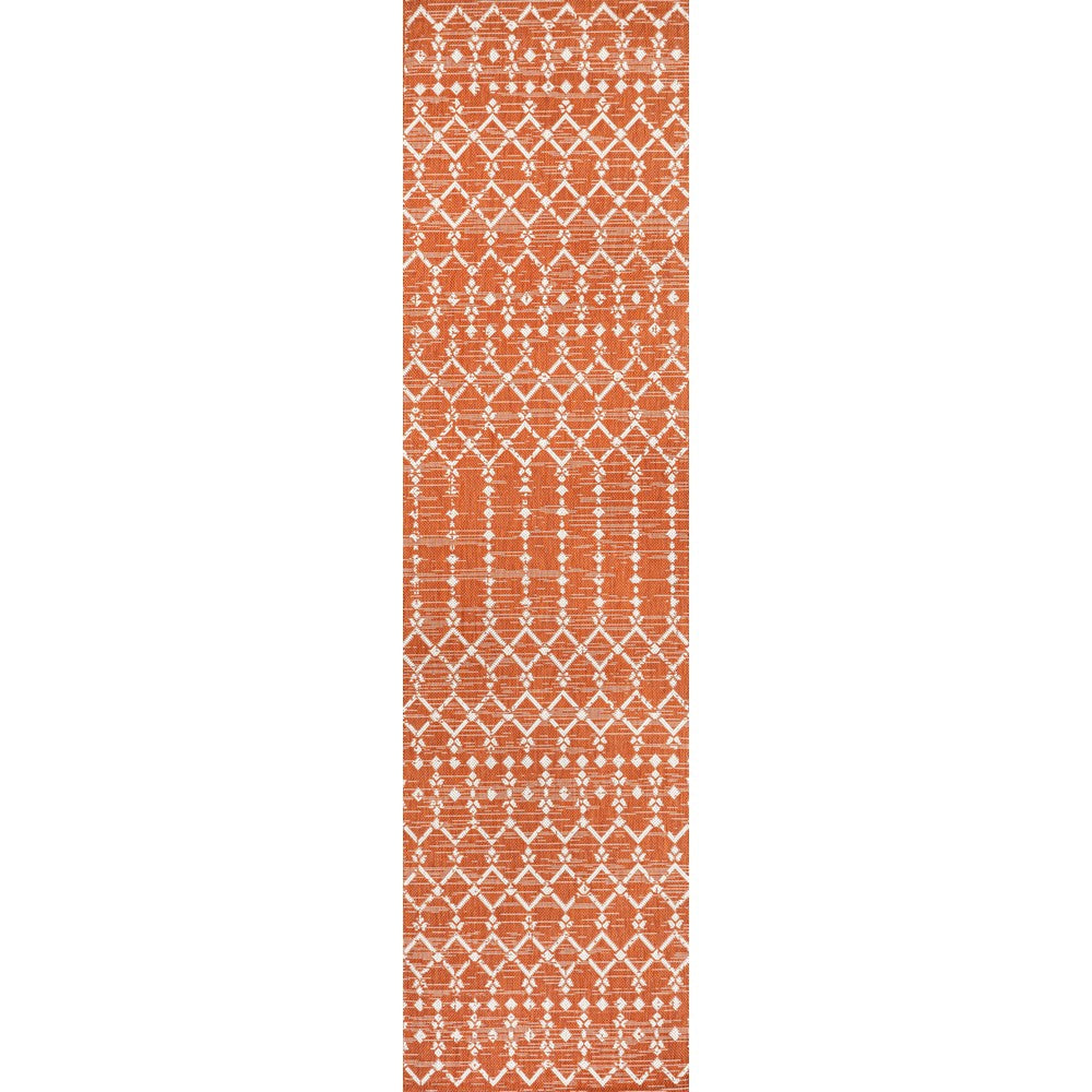 Dean Moroccan Geometric Textured Weave Indoor/outdoor Runner Rug