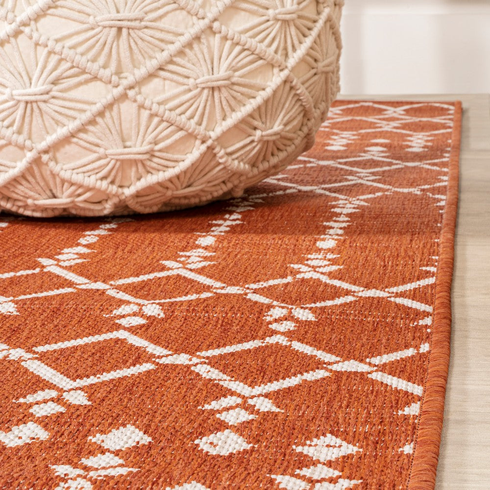 Dean Moroccan Geometric Textured Weave Indoor/outdoor Rug