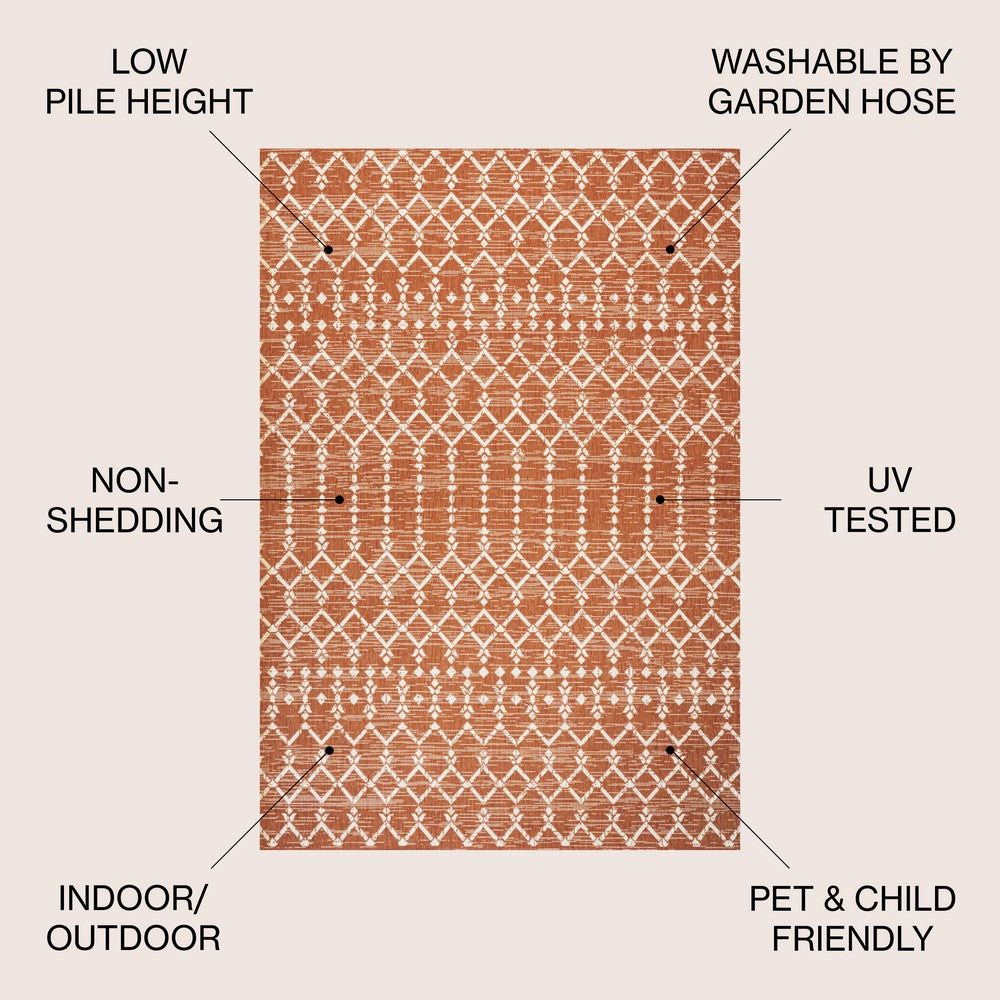 Dean Moroccan Geometric Textured Weave Indoor/outdoor Rug
