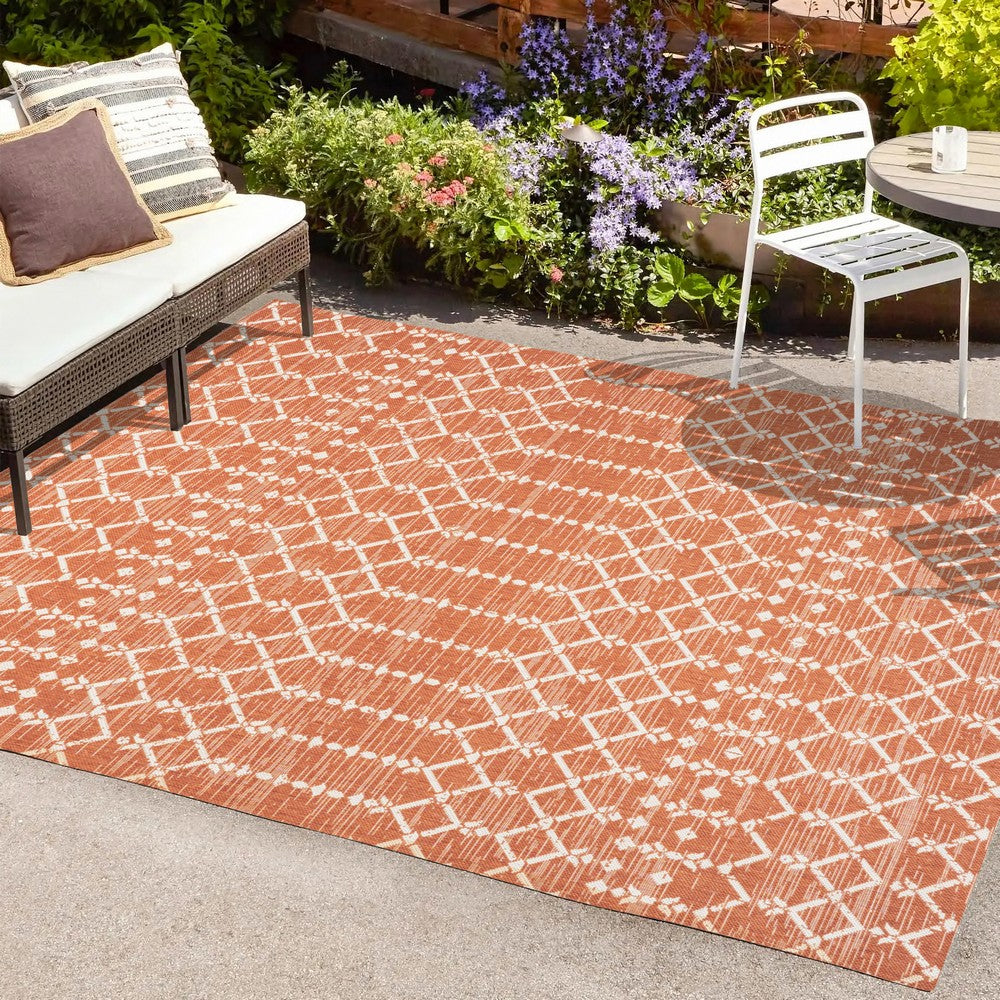 Dean Moroccan Geometric Textured Weave Indoor/outdoor Rug