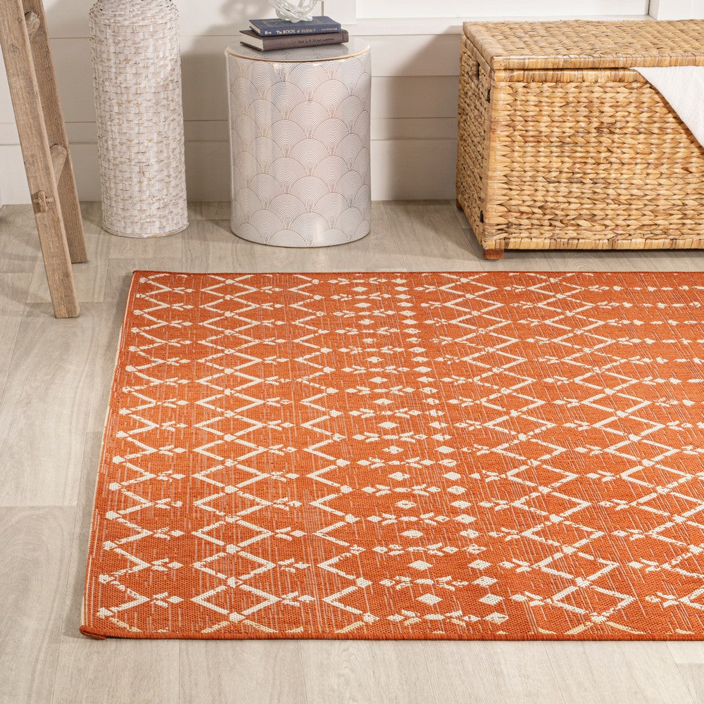 Dean Moroccan Geometric Textured Weave Indoor/outdoor Rug