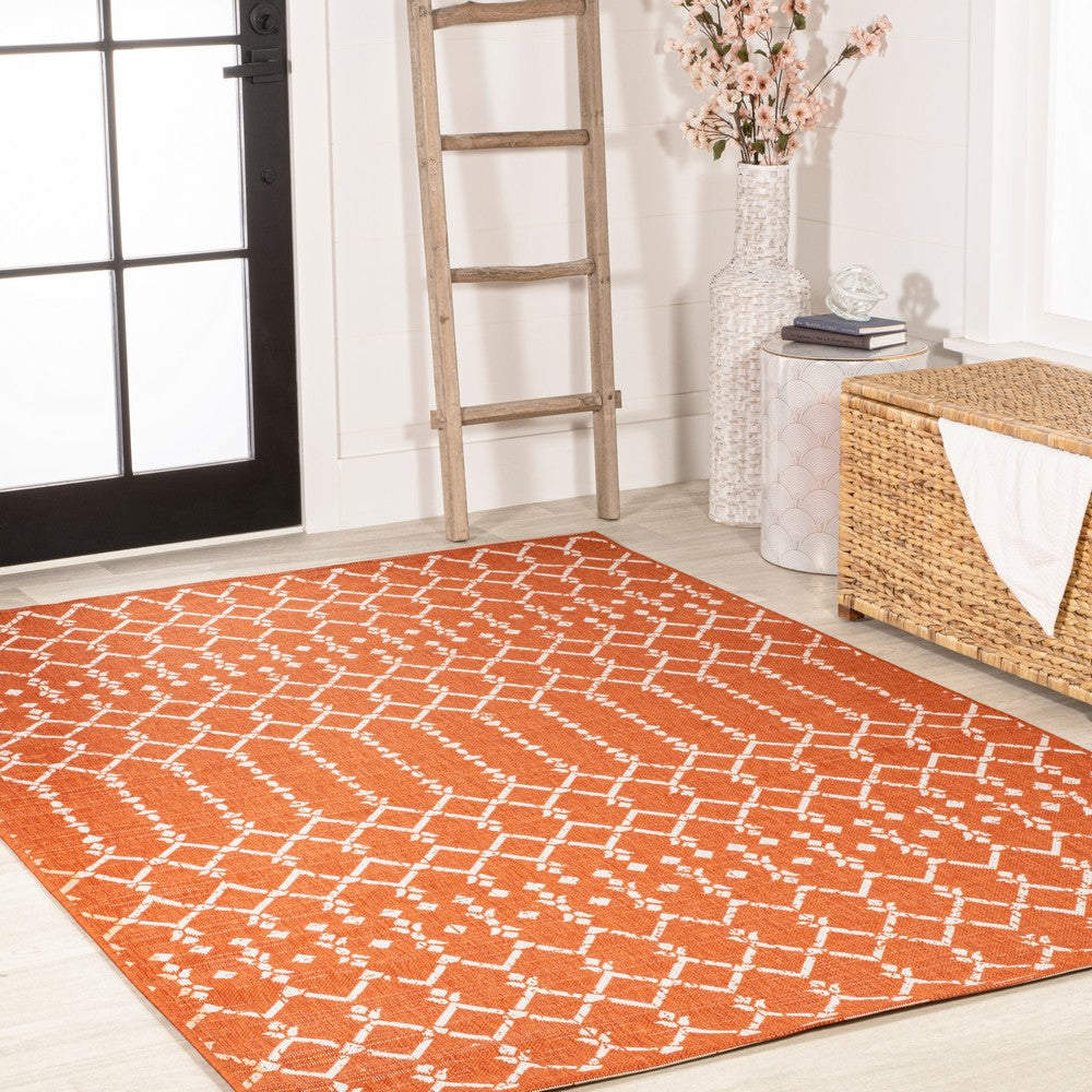 Dean Moroccan Geometric Textured Weave Indoor/outdoor Rug