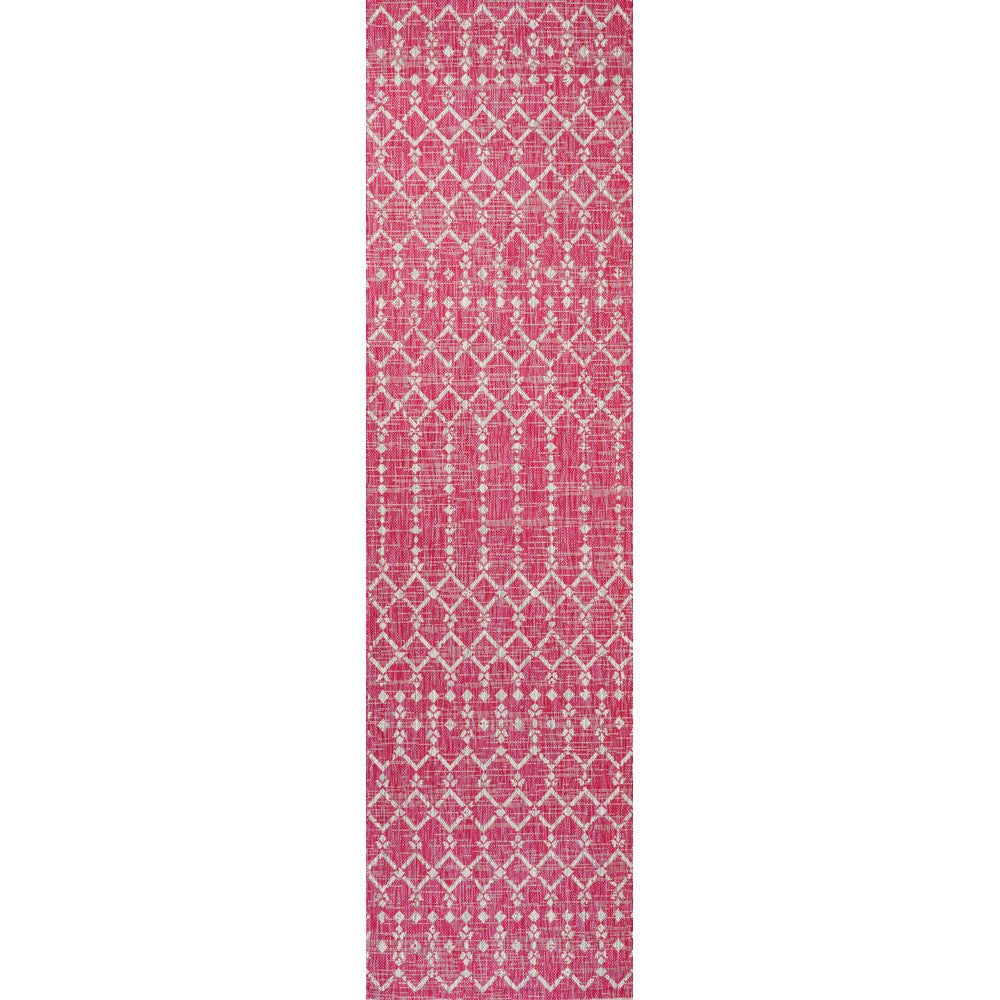 Dean Moroccan Geometric Textured Weave Indoor/outdoor Runner Rug