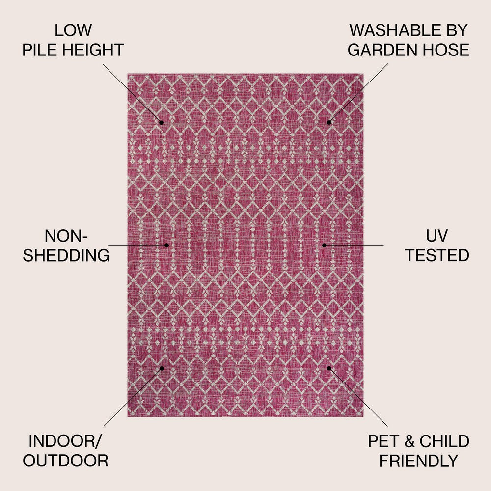 Dean Moroccan Geometric Textured Weave Indoor/outdoor Rug