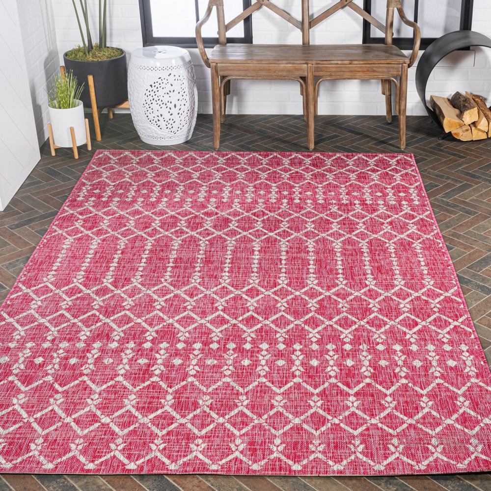 Dean Moroccan Geometric Textured Weave Indoor/outdoor Rug