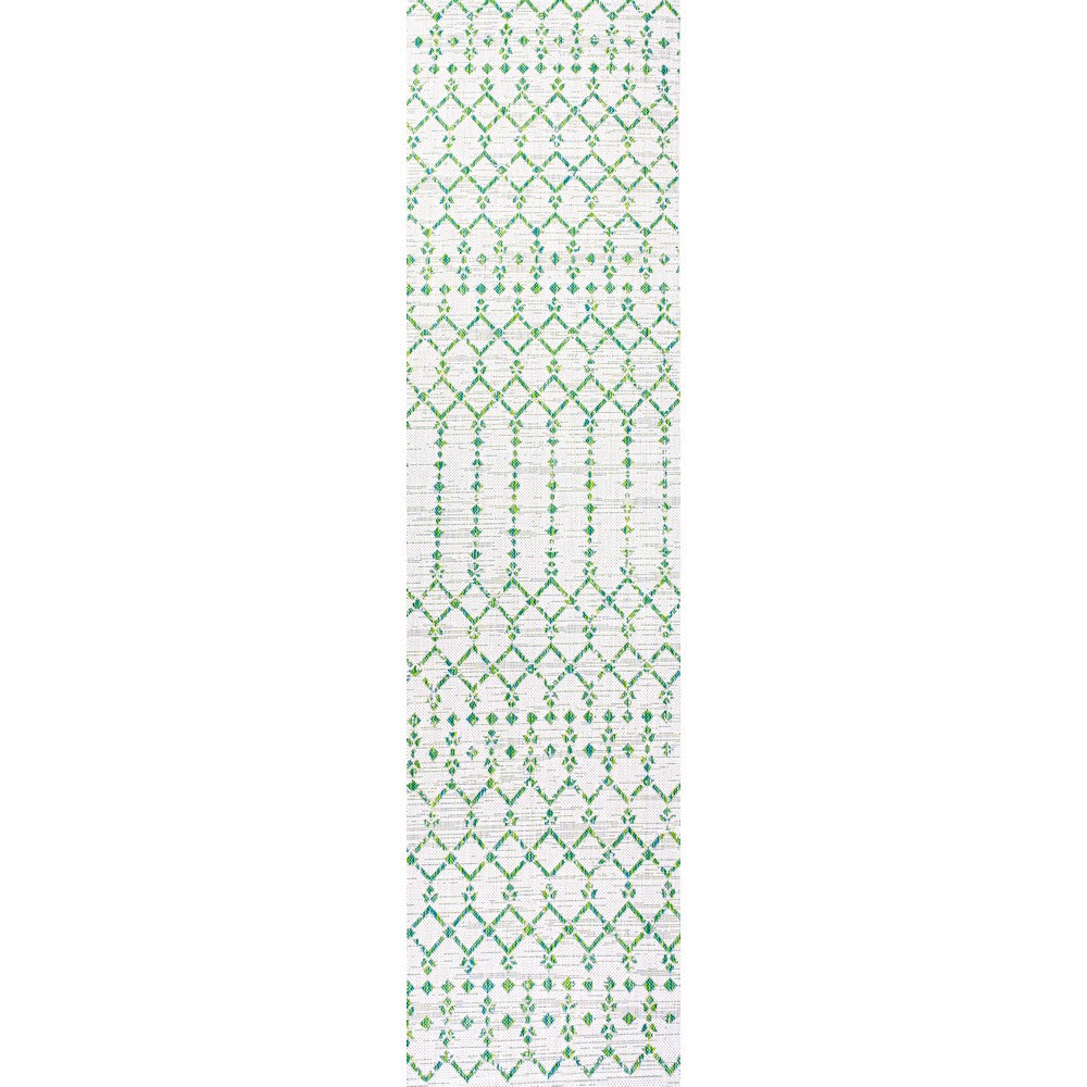 Dean Moroccan Geometric Textured Weave Indoor/outdoor Runner Rug
