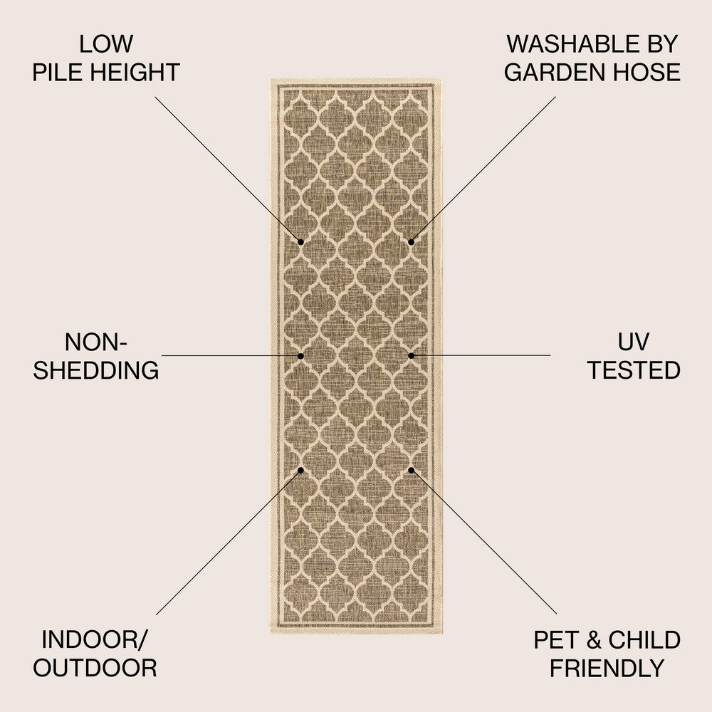 Matthews Moroccan Trellis Textured Weave Indoor/outdoor Runner Rug