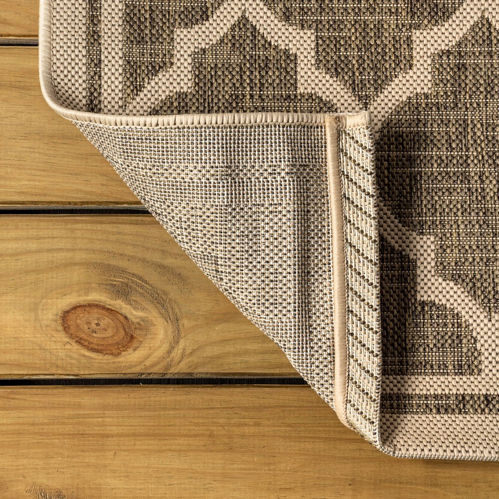 Matthews Moroccan Trellis Textured Weave Indoor/outdoor Square Rug