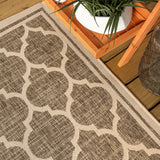 Matthews Moroccan Trellis Textured Weave Indoor/outdoor Round Rug
