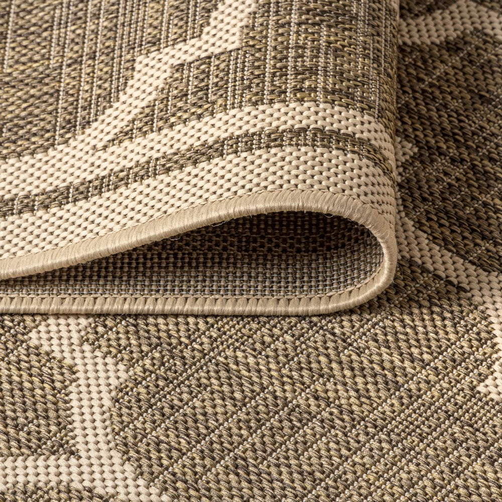 Matthews Moroccan Trellis Textured Weave Indoor/outdoor Round Rug