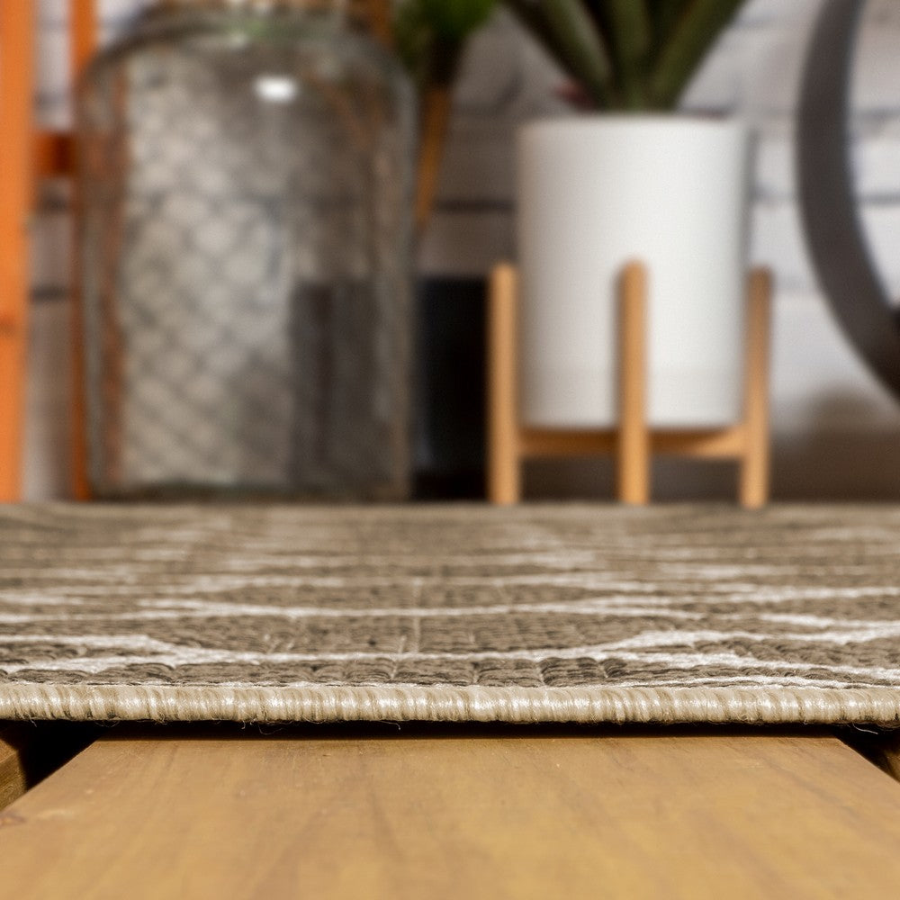 Matthews Moroccan Trellis Textured Weave Indoor/outdoor Square Rug