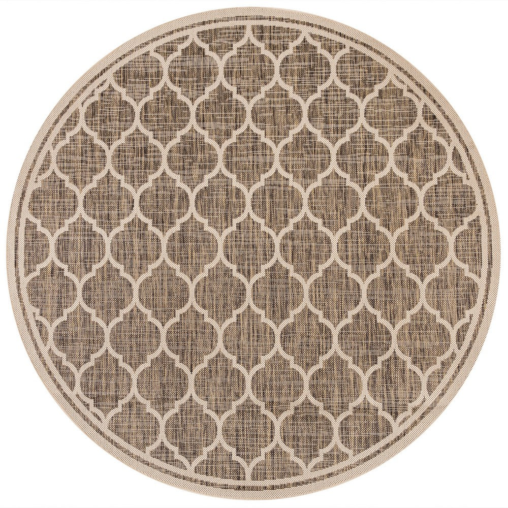 Matthews Moroccan Trellis Textured Weave Indoor/outdoor Round Rug
