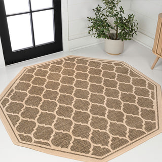 Matthews Moroccan Trellis Textured Weave Indoor/outdoor Octagon Rug