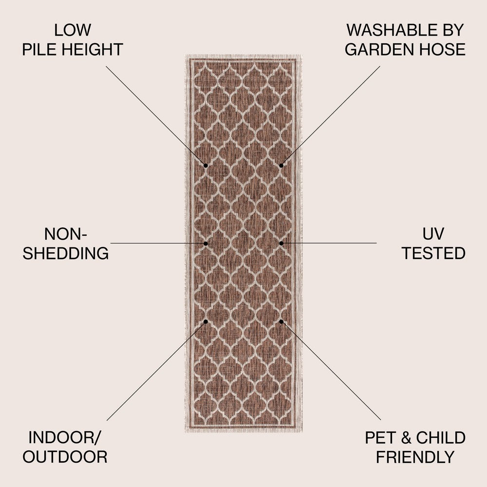 Matthews Moroccan Trellis Textured Weave Indoor/outdoor Runner Rug