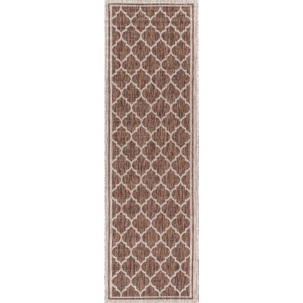 Matthews Moroccan Trellis Textured Weave Indoor/outdoor Runner Rug
