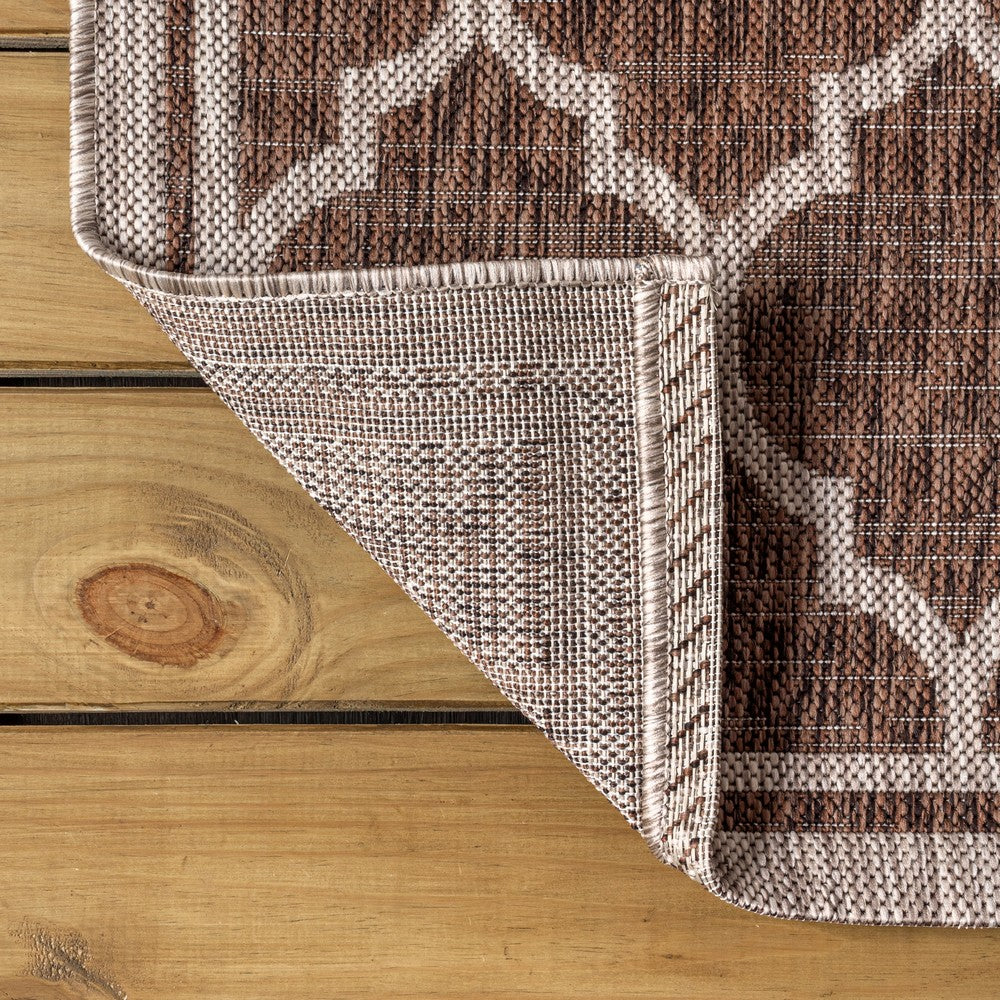 Matthews Moroccan Trellis Textured Weave Indoor/outdoor Square Rug