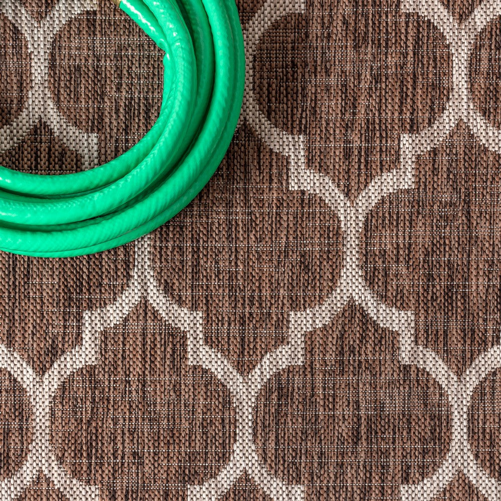 Matthews Moroccan Trellis Textured Weave Indoor/outdoor Square Rug