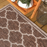 Matthews Moroccan Trellis Textured Weave Indoor/outdoor Round Rug