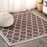 Matthews Moroccan Trellis Textured Weave Indoor/outdoor Square Rug