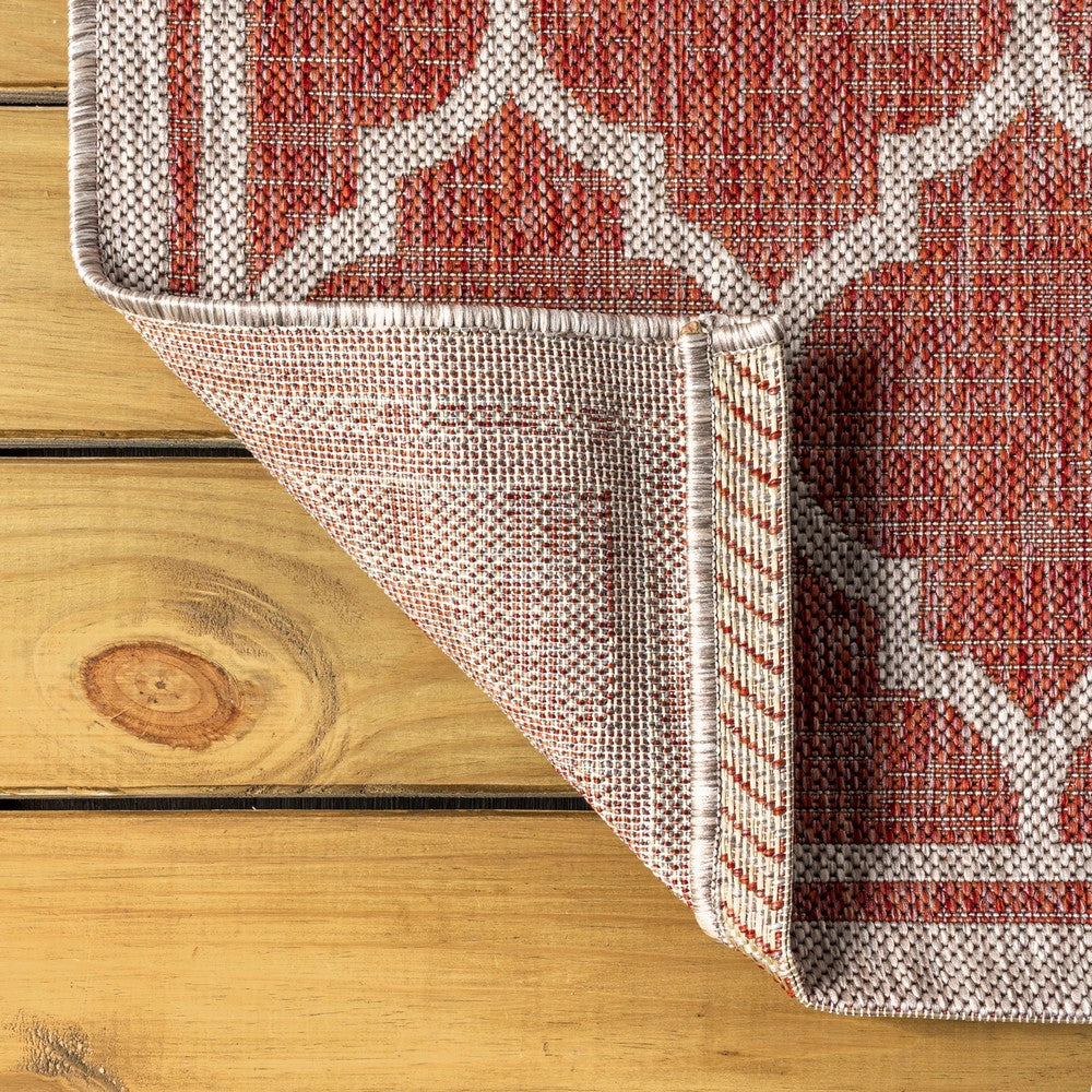 Matthews Moroccan Trellis Textured Weave Indoor/outdoor Square Rug