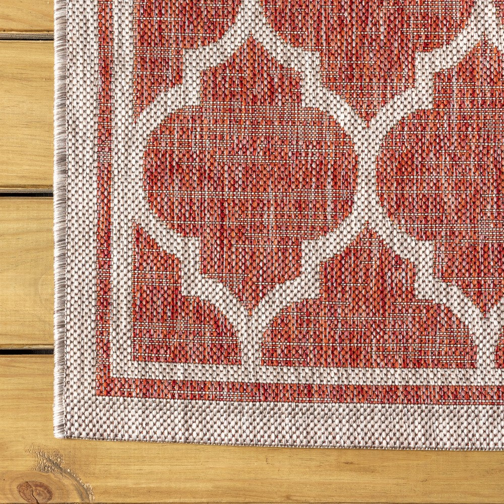 Matthews Moroccan Trellis Textured Weave Indoor/outdoor Round Rug