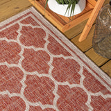 Matthews Moroccan Trellis Textured Weave Indoor/outdoor Square Rug