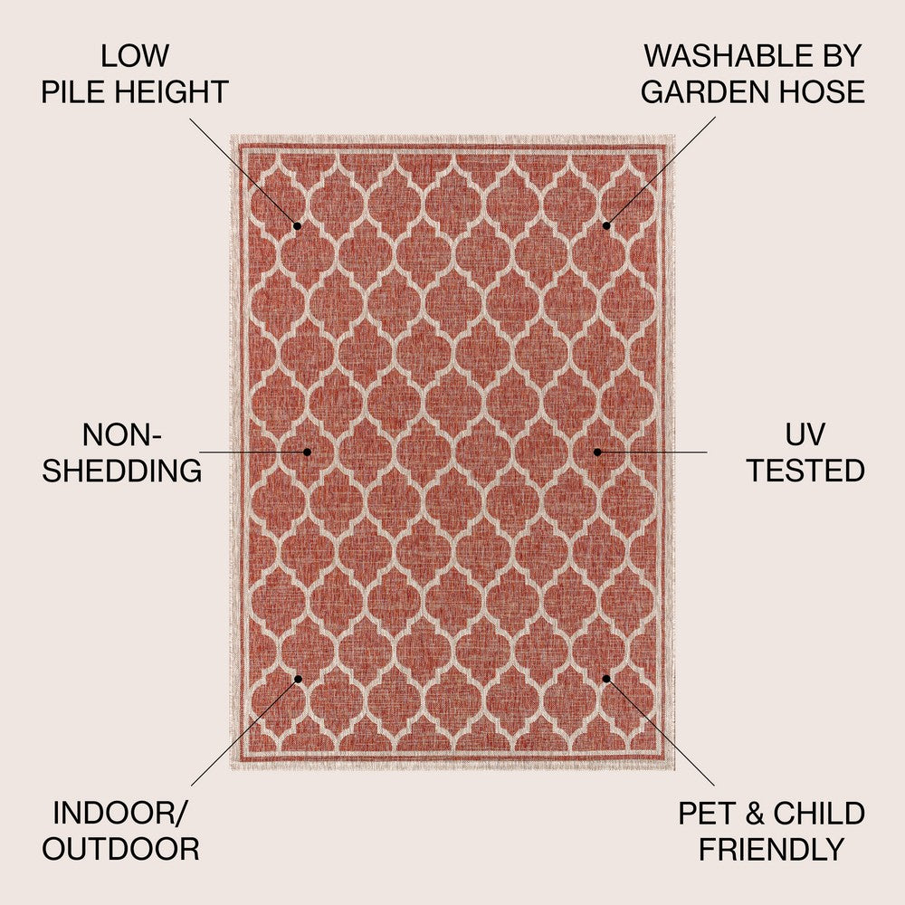 Matthews Moroccan Trellis Textured Weave Indoor/outdoor Area Rug