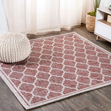 Matthews Moroccan Trellis Textured Weave Indoor/outdoor Square Rug