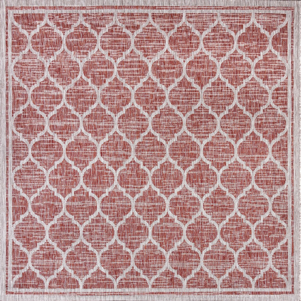 Matthews Moroccan Trellis Textured Weave Indoor/outdoor Square Rug